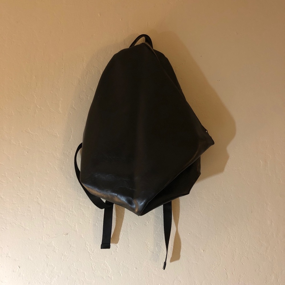 Faux leather backpack